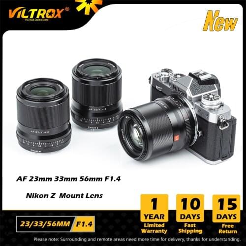 VILTROX 23mm 33m 56mm Lens F1.4 Z Auto Focus Large Aperture Portrait Lens APS-C Lens for Nikon Z mount Camera Lens Zfc Z7 II Z50