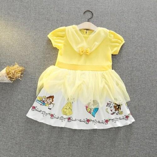 Baby Girls Belle Dress Princess Costume for Children Christmas Clothing Kids Cartoon Clothes Cute Girls Cartoon Cotton Dresses
