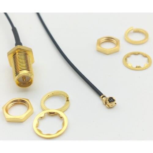 100PCS RP SMA Female(male pin) Jack to U.FL IPX 1.13 Pigtail Jumper RF Cable Connector for PCI WiFi Cord wireless router