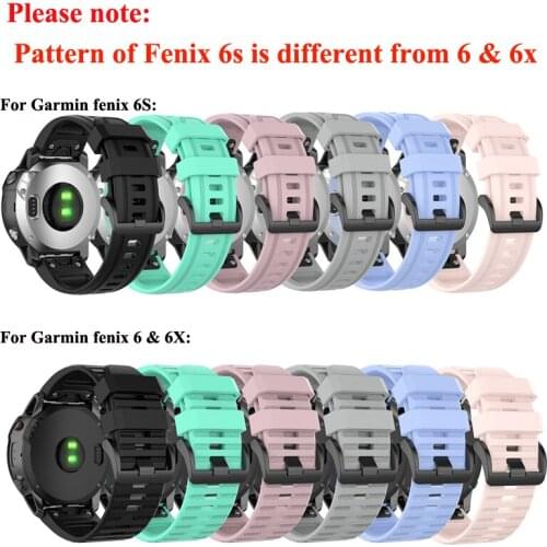 26 22 20mm Watchband For Garmin Fenix 6 6s 6X Pro 5 5X Plus Silicone Band Fenix6 Fenix5 Watch Quick Release Easyfit Wrist Strap