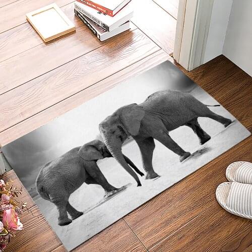 Elephant Gradient Gray Floor Mats for Living Rooms Anti-slip Carpets Kitchen Bathroom Rugs Entrance Doormat