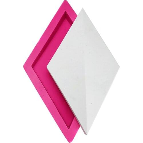 Silicone Mould Rhombic Cement Wall Tile Decoration Flowerpot Silicone Mold TV Plaster Background Wall Mould Home Decoration