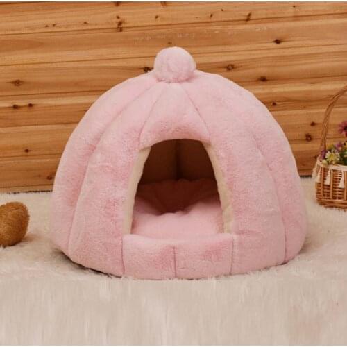 Winter Removable Cat Bed House Yurt Shaped Bed Dog Sleeping Mat Pad Nest Kennel Comfortable Warm Pet Cushion Puppy Nest