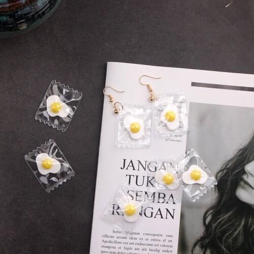 10pcs/pack Egg Candy Resin Charms Earring Pendant DIY Craft fit for Bracelet Jewelry Finding Handmade 15*35mm