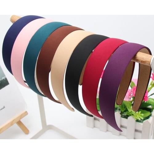 2021 Plastic Canvas Headbands For Women Girls Wide Solid No-slip Hairbands Hair Hoop Headwear Woman Satin Covered Resin Hairband