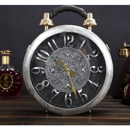 28x28CM The New Style Personalized Bag Packaging Trapezetery Can Walk Retro Clock Shape Bag Handbag Messenger Bags a6937