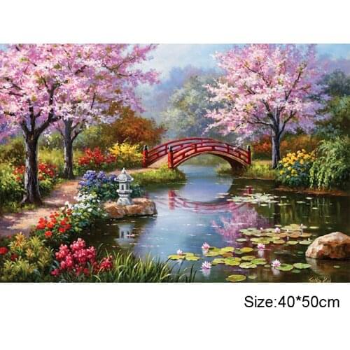 DIY 5D Diamond Painting Art Mosaic Embroidery Bridge Scenery Cross Stitch Kit Landscape Painting Full Round Drill Home Decor