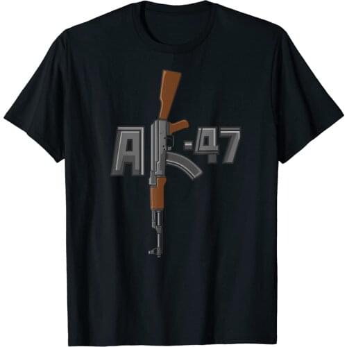 AK-47 Rifle Gun K Art Design, AK47 Assault Rifle Owner Gifts T-Shirt. Summer Cotton Short Sleeve O-Neck Mens T Shirt New S-3XL