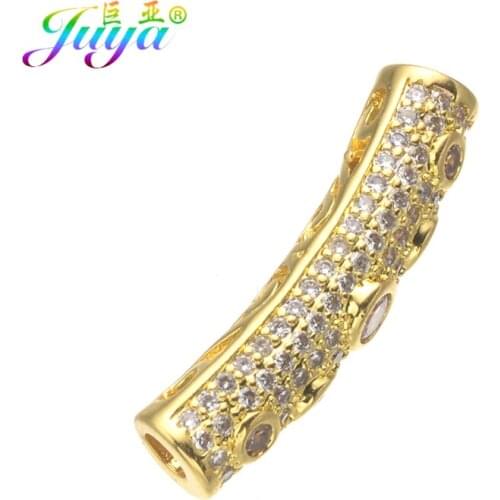 Supplies For Jewelry Curved Tube Berloques DIY Metal Beads Accessories For Natural Stones Jewelry Leather Cords Jewelry Making