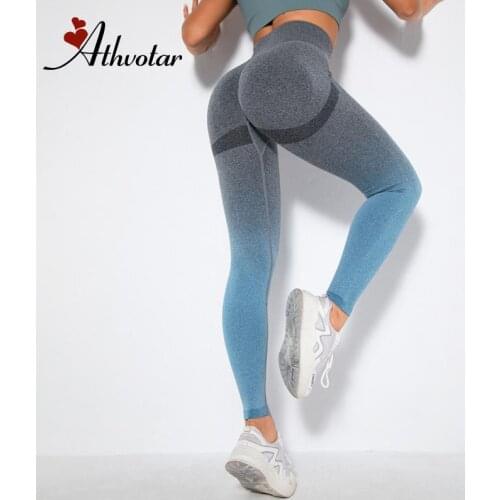 ATHVOTAR Seamless Booty Leggings Gradient Gym Butt Lift Leggings Slim Stretch Quick Dry Peach Hip Running Fitness Yoga Pangs