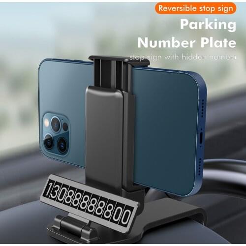 Car Mobile Phone Holder Instrument Panel Clip Car Parking Number Plate GPS Support For iPhone 11 XS X XR 7 Samsung Huawei