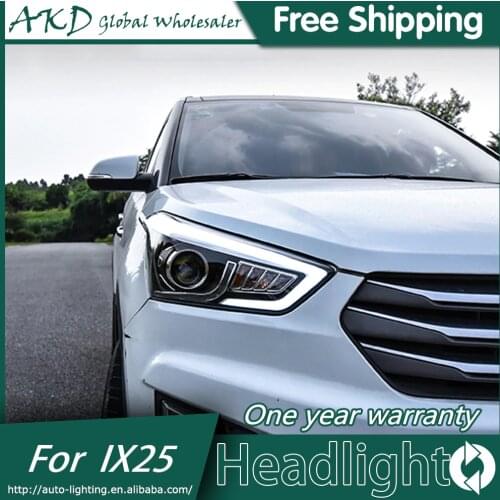 Car Styling Head Lamp for Hyundai IX25 Headlights 2015 Creta LED Headlight DRL Daytime Running Light Bi-Xenon HID Accessories
