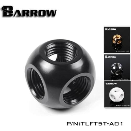 Barrow G1 / 4 "X5 Black white silver Gold 5-Way cubic Adaptor seat water cooling computer accessories TLFT5T-A01