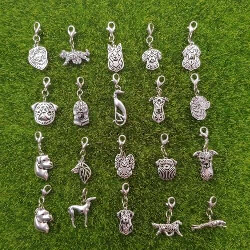 Greyhound Pug Brussels Griffon Dogo Argentina Newfoundland Briard Dog Animal Keychain Key Ring Pet Retro Silver Plated Gift