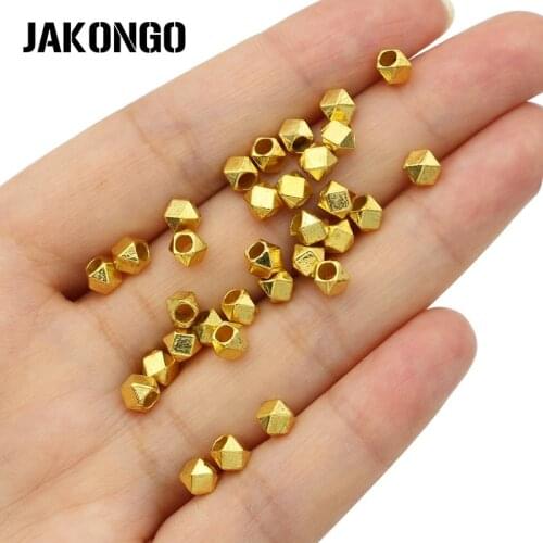 JAKONGO Gold Color Zinc Alloy Spacer Beads for Jewelry Making Bracelet DIY Accessories Handmade Craft 30PCS/lot