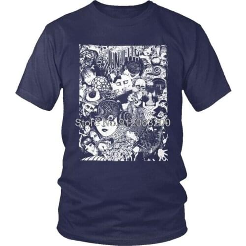 Tvoe Junji Ito T Shirt Men Short Sleeve Cotton T-shirt Anime Manga Japan Otaku Harajuku Tees Top Novelty Tshirts Streetwear