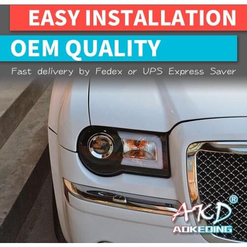 2 PCS Car Goods For Chrysler 300C Headlights 2005-2010 300C Head lamp LED Headlight LED Dual Projector