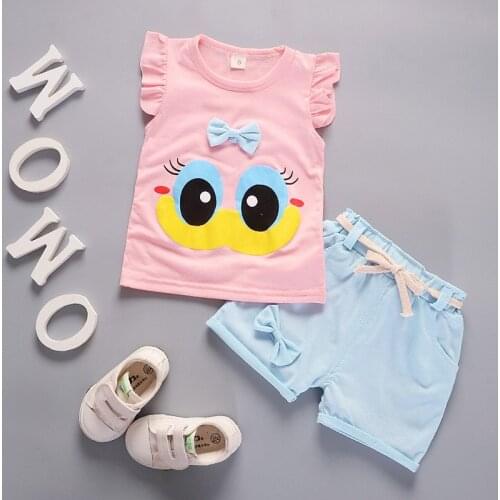 2019 Baby Girl summer clothing set cute Cartoon Whale T-shirt Shorts Outfit for Kid clothes toddler Children newborn infant