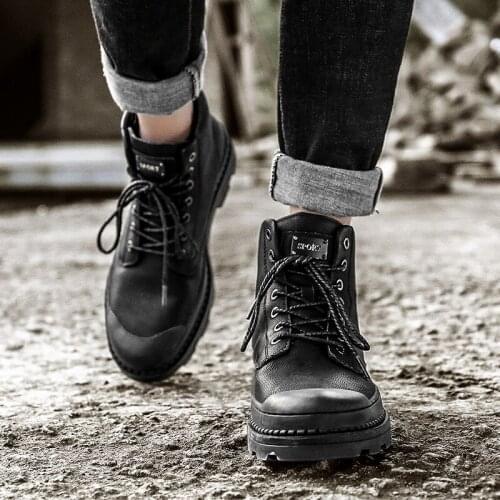 Mens Hightop Sneakers Sneakers High Top Black Shoes For Men Mens Leisure Casual Leather Boots Zapatillas Negras Mens Hombre