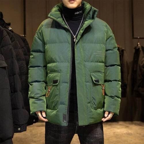 Men casual down jacket mens winter jacket for men Hooded windbreaker white duck down coat male Gradient stand collar coat jacke