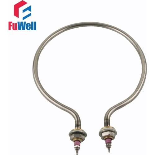 304 Stainless Steel Racket Shaped Water Heating Element 220V 2KW 220mm Circle Diameter Electric Tube Heater