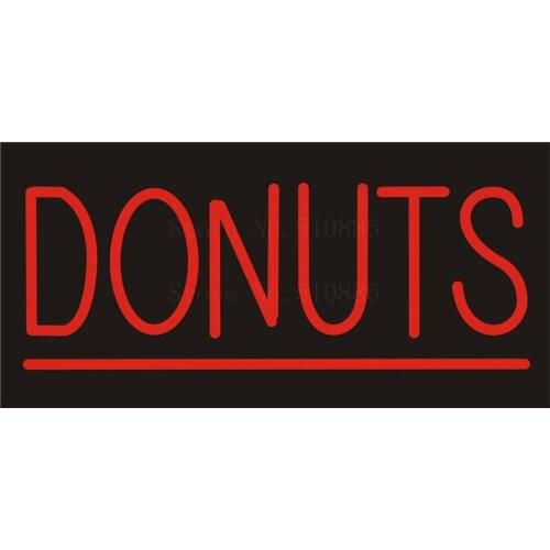 NEON SIGN For Donuts Bar cakes Cave Real GLASS Tube Beer PUB Restaurant Signboard store display Shop Light Signs 17*14"