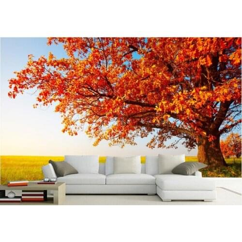 Wallpaper 3d stereoscopic Autumn sunshine tree Photo wallpaper custom wallpaper TV setting wall of sitting room sofa