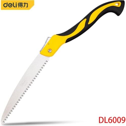 Deli DL6009 10“ Folding Saw 65Mnsteel Blade Used For Cutting Solid Wood, Field Branches, PVC Pipes, Bamboo, Etc.Camping Tools