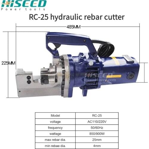 RC-25 portable low price electric hydraulic bar cutter rebar cutting machine (4-25mm)