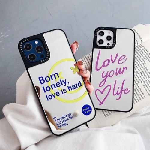Luxury Letter Mirror Case For iphone 12 Mini 11 Pro XS Max XR 11Pro 12Pro 7 8 Plus 7Plus X Hard Back Cover iphone12 Coque Fundas
