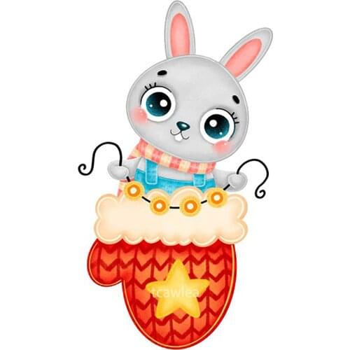 Christmas Rabbit Metal Cutting Dies Animal DIY Scrapbooking Paper Cards Decorative Craft Embossing Xms Glove Dies