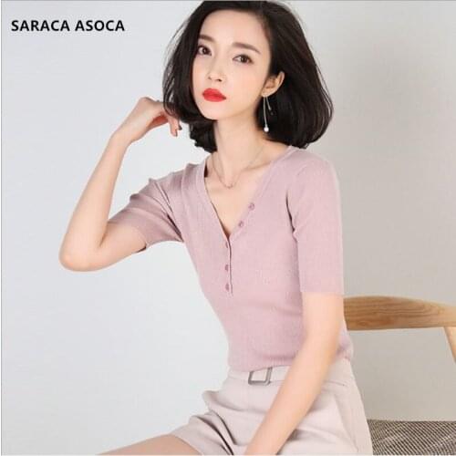 Женские пуловеры с V-образным вырезом SARACA ASOCA China At AliExpress