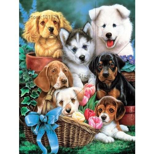 Dog Family 3D Sets For Embroidery Handmade Diy Diamond Painting Greek mythology Diamond Mosaic Needlework