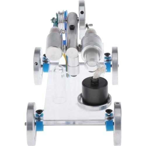 Stirling Steam Engine Car Mini Wheeled Vehicle Model Wheel Carriage Machine DIY Craft