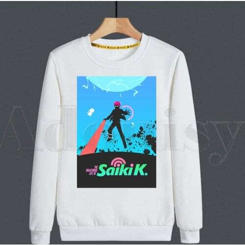 Disastrous Life Of Saiki K Japanese Anime Funny Hoodies Sweatshirt Print Trend Mens Clothes Hip-Hop Male Crewneck Hoodies Men