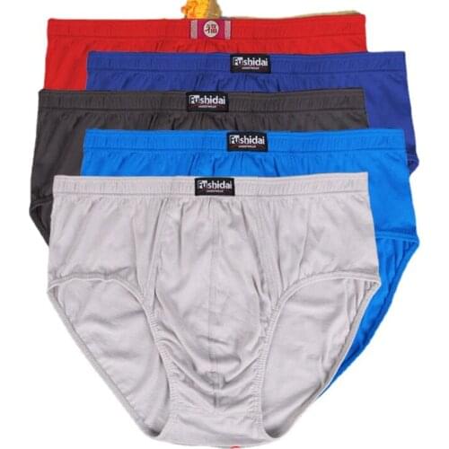 Male middle-aged elderly boxer briefs cotton high waist 7XL Father underwear old men breathable panties lingerie plus size