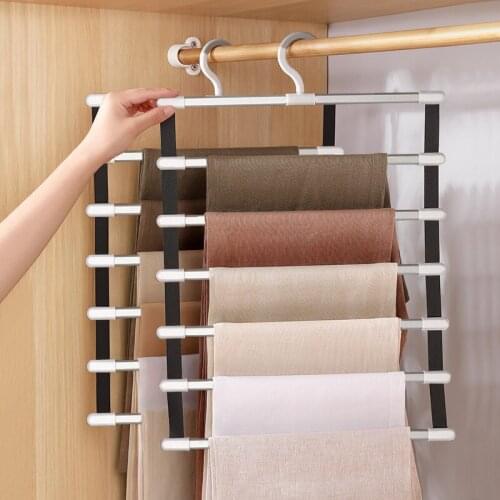 Pants Hangers Holders Trousers Hanger Storage Rack Clothes Hanger Wardrobe Closet Organizer Wardrobe Clothes Racks 6/8 Layers