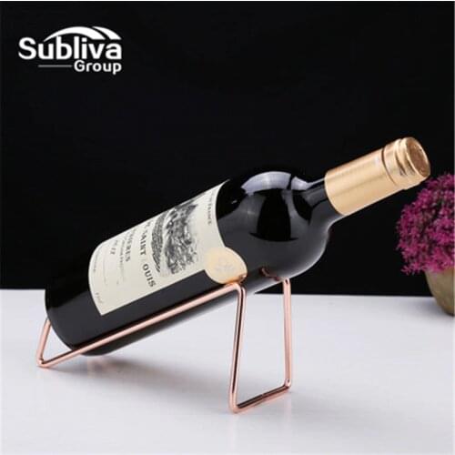 Wine Rack Decoration Bottles European Style Stainless Steel Simple Red Wine Rack Ornaments Creative Display Bottle Rack