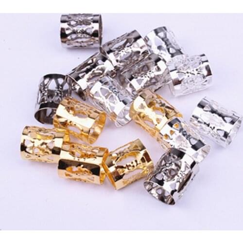 100PCS 7mm Adjustable Iron Hair Braid Dreadlocks Beads Metal Hair DIY Hair Clip Hair Cuffs Dread Tube Dreadlock Styling Tools
