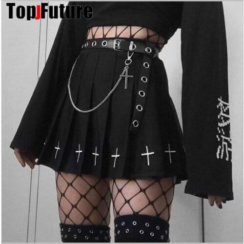 Lot style cross belt Skirts Gothic lolita punk Streetwear heart pouch belt chain College Lolita Harajuku Skirt waist belt chain