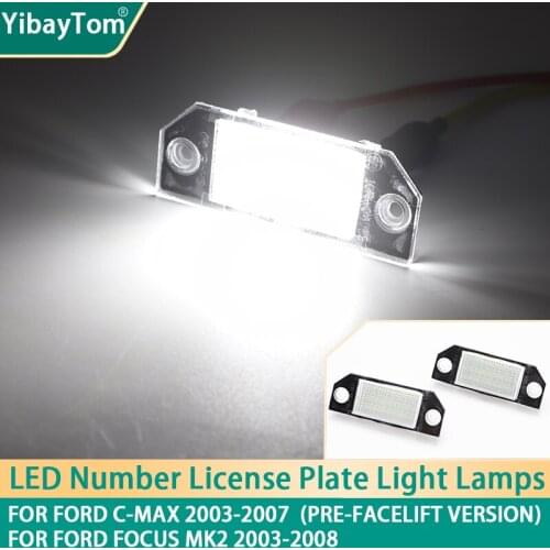 1 year warranty Durable LED White Canbus Rear License Plate Tag Lights For Ford C-MAX 2003-2007 Pre-facelift Focus MK2 2003-2008