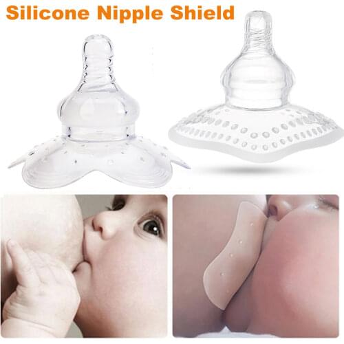 1 Pair Soft Silicone Breast Feeding Nipple Shields Nursing Protectors Protection Covers with Storage Box for Women Feeding Baby