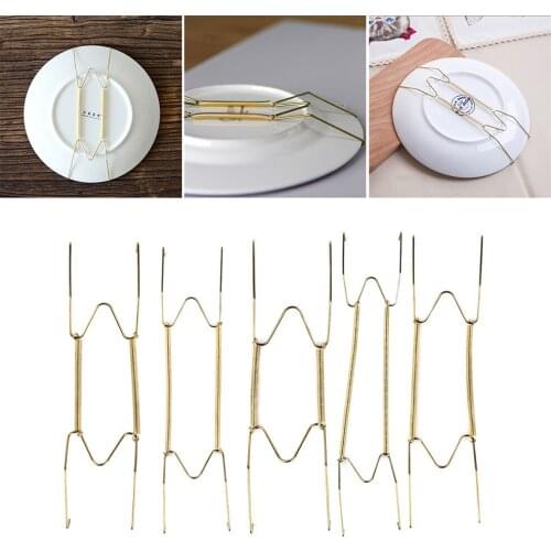 1PC W Type Stainless Steel Wall Display Plates Hanger Dish Spring Holder Tools Invisible Hook Home Decoration Accessories