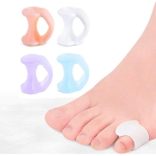 2Pcs=1Pair Toe Silicone Bunion Guard Foot Care Orthopedic Toe Separators Finger Toe Separator Correction Pad Foot Care Tool