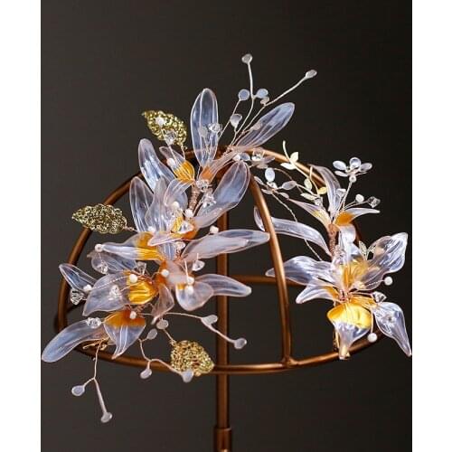 1pair Super Fairy Artificial Liquid flower Barrettes Side Clip designer Hair Beautiful Wedding Accessories