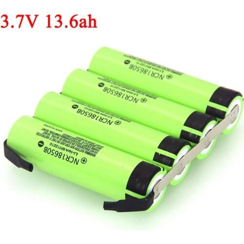 3.7V 13600mAh 1s NCR18650B Lithium battery pack 13.6A Fishing Light Bluetooth Speaker 4.2V soldering Nickel Sheet DIY batteries