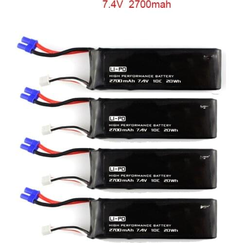 4pcs Hubsan H501C H501S X4 7.4V 2700mAh lipo battery 10C 20WH battery For RC Quadcopter Drone Parts