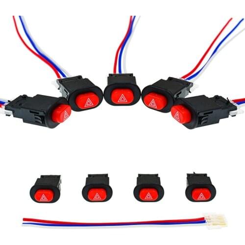 50pcs Universal Motorcycle Double Flash Switch Button Waterproof Light Lamp 12V Switch Warning Electrical System Motorbike Parts