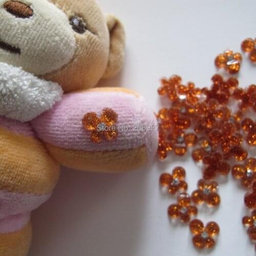 RF6-7 30pcs Cute Gold Butterfly Flower with Rhinestone Shape Nail Resin Decoration Outlooking