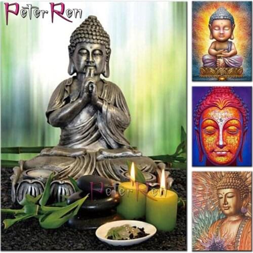 Buddhist Buddha Diamond Painting Mosaic Cross Stitch Home Decor Wall Pictures Handmade Embroidery stone Portrait Zen Crafts Gift